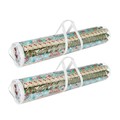 Hastings Home Set of 2 Wrapping Paper Storage Bag Organizers for 40" Rolls of Gift Wrap, Clear Totes with Handles 174120QKQ